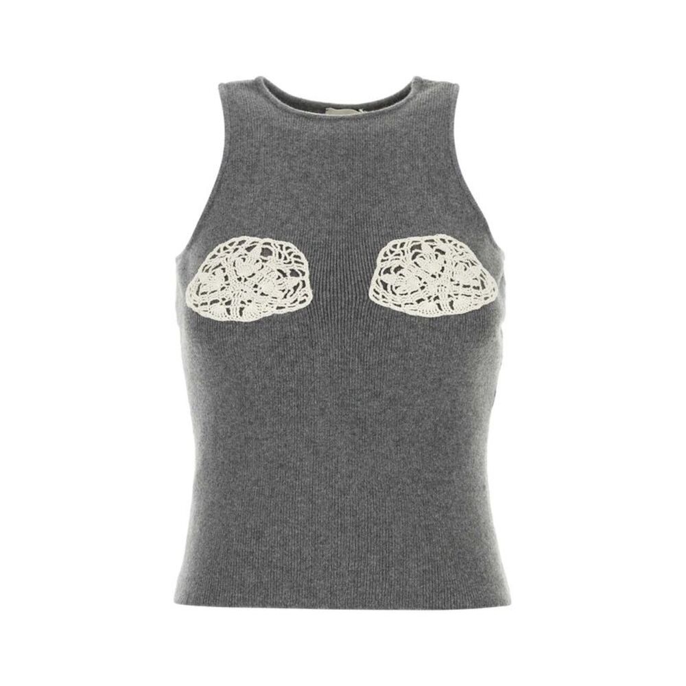 Magda Butrym Women Grey Cashmere Tank Top